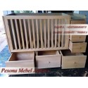 Dipan Bayi atau Box Bayi Laci 6 Cat Duco