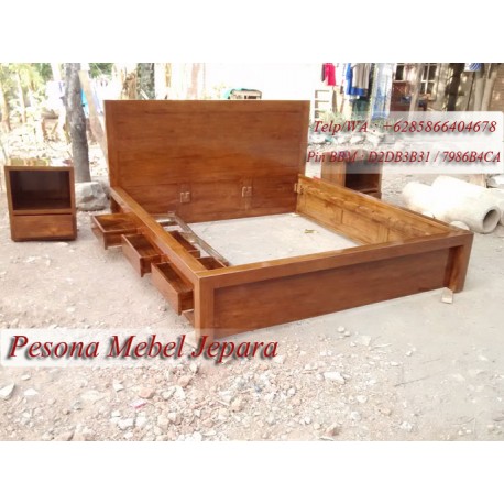 Dipan Minimalis Jati Laci 3