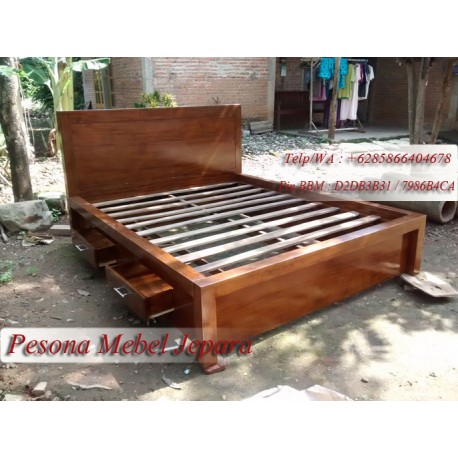 Dipan Minimalis Jati Laci 2