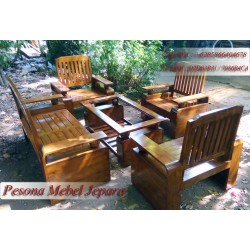 Kursi Tamu Minimalis Koper Bola Kayu Jati