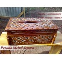 Kotak Tisu / Tempat Tissue / Box Tissue Persegi Panjang / Box Tissue Ukir Kayu Jati