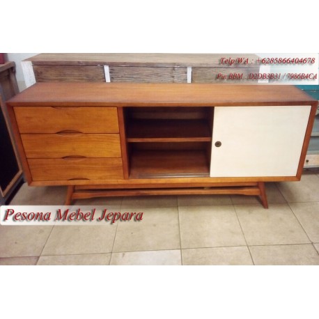 Bufet Retro Minimalis Kayu Jati