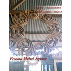 Bingkai atau Pigura Cermin Waru Kayu Jati
