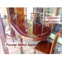Meja Makan Salina Mawar Oval Kaki Bubutan