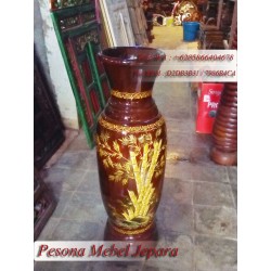 Vas Bunga Kayu atau Guci Kayu atau Tempat Payung Kayu Jati