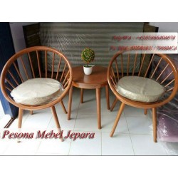 Kursi Teras Velg Roda Kayu Jati