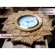 Jam Dinding Hias Kayu Jati Ukiran Motif Daun
