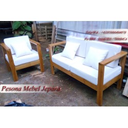 Kursi Sofa Jok Minimalis Kayu Jati