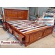 Dipan Minimalis Kayu Jati Laci 3 Motif Salur