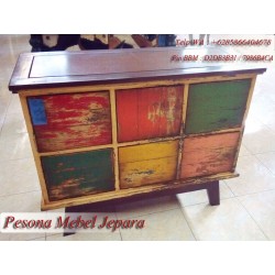 Bufet Retro Laci 6 atau 6 Drawer Retro