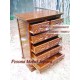 Drawers 6 Minimalis Meteor, Nakas Laci 6 Ukir Meteor Kayu Jati