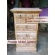 Nakas Ukir Meteor Laci 5, 5 Drawers Ukir Meteor, Ukuran 60 cm Kayu Jati