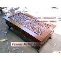 Meja Ketapang Ukir Kaki Garengan Kayu Jati