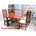 Meja Makan, Kursi Makan Balero Salur 6 Kursi, Kayu Jati