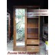 Wardrobe, Lemari Pakaian Minimalis Pintu 2 Sliding Cermin Kayu Jati