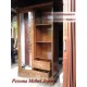 Wardrobe, Lemari Pakaian Minimalis Pintu 2 Sliding Cermin Kayu Jati