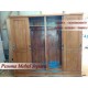 Wardrobe, Lemari Pakaian Pintu 4 Sliding Kayu Jati