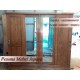 Wardrobe, Lemari Pakaian Pintu 4 Sliding Kayu Jati